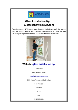 Glass Installation Nyc  Glassesandwindows.com