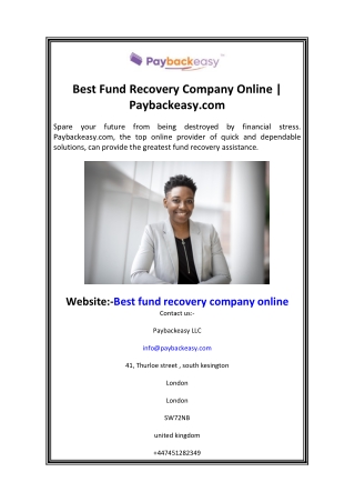 Best Fund Recovery Company Online Paybackeasy.com