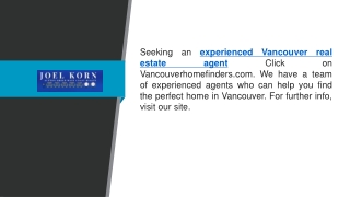 Experienced Vancouver Real Estate Agent  Vancouverhomefinders.com