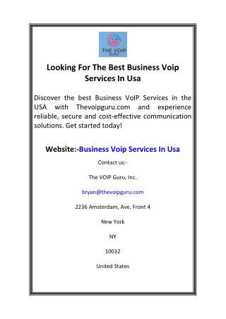 Looking For The Best Business Voip Services In Usa