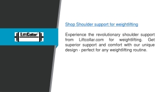 Shop Shoulder Support For Weightlifting  Liftcollar.com