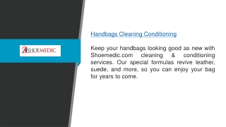 Handbags Cleaning Conditioning Shoemedic.com