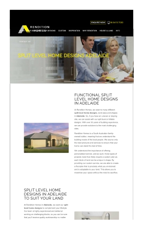 Split Level Home Designs Adelaide