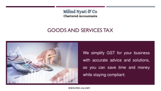 Goods and Services Tax - MILIND NYATI & CO