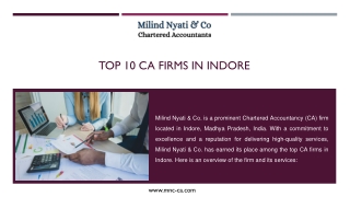 TOP 10 CA FIRMS IN INDORE