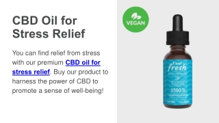 CBD Oil for Stress Relief