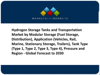 Global Hydrogen Storage Tanks and Transportation Market, Forecast to 2030