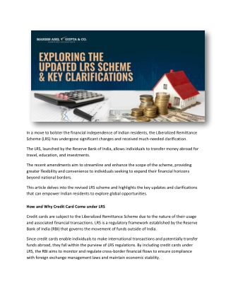 Exploring the Updated LRS Scheme and Key Clarifications