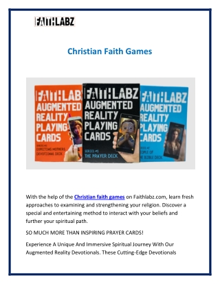 Christian Faith Games