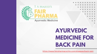 Ayurvedic Medicine For Back Pain