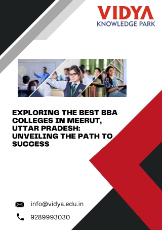 Exploring the Best BBA Colleges in Meerut, Uttar Pradesh Unveiling the Path to Success