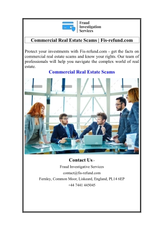 Commercial Real Estate Scams  Fis-refund.com