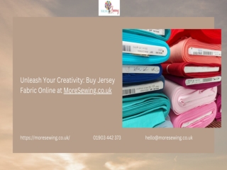 Unleash Your Creativity Buy Jersey Fabric Online at MoreSewing.co.uk