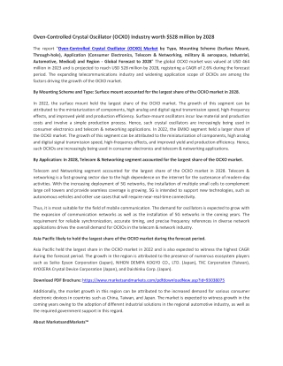 Oven-Controlled Crystal Oscillator (OCXO) Market