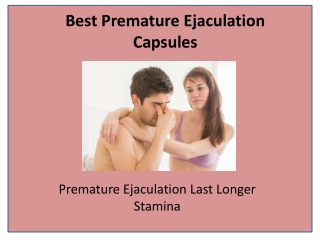 Herbal Supplement to Cure Premature Ejaculation