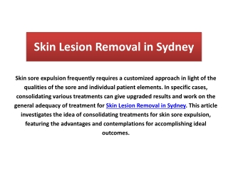 Skin Lesion Removal in Australia