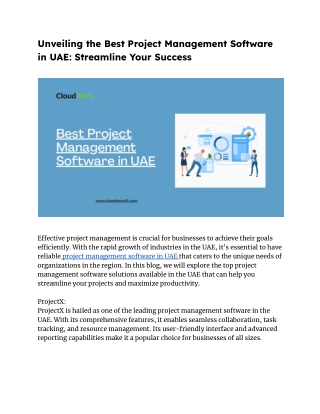 Unveiling the Best Project Management Software in UAE_ Streamline Your Success