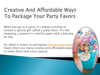 Creative And Affordable Ways To Package Your Party