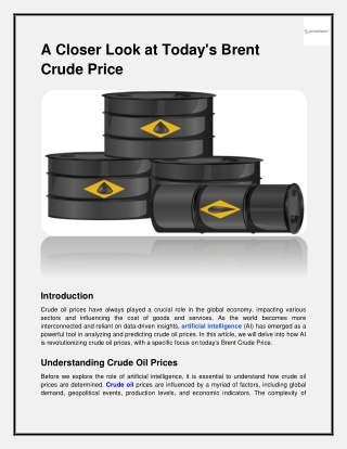 A Closer Look at Today's Brent Crude Price