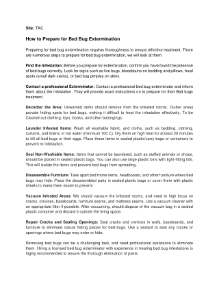 How to Prepare for Bed Bug Extermination