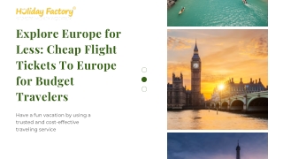 Explore Europe for Less Cheap Flight Tickets To Europe for Budget Travelers