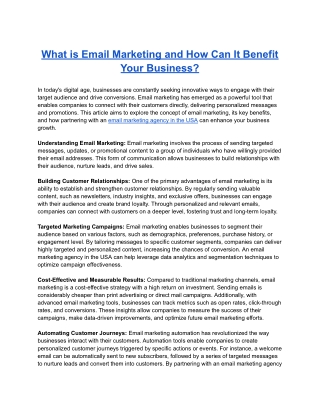 What is Email Marketing and How Can It Benefit Your Business?