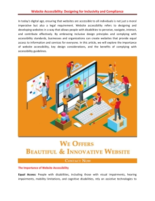 Website Accessibility Designing for Inclusivity and Compliance