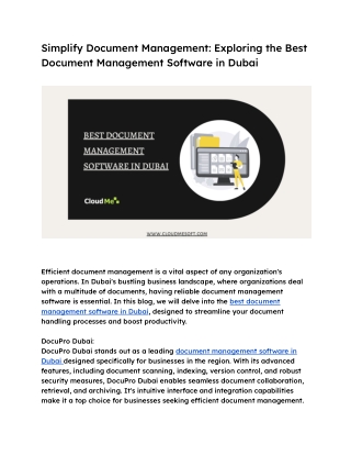Simplify Document Management_ Exploring the Best Document Management Software in Dubai