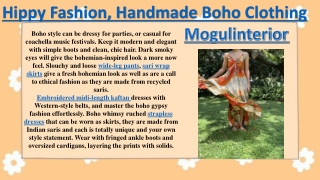 Hippy Fashion, Handmade Boho Clothing