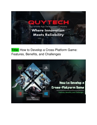 How to Develop a Cross-Platform Game