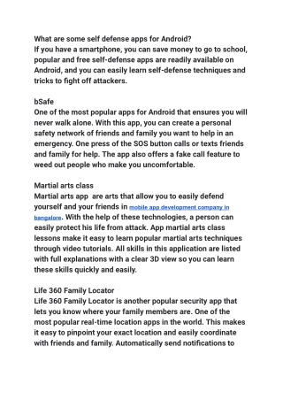 What are some self defense apps for Android_