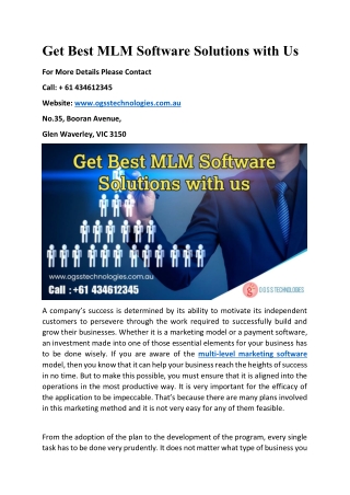 Get Best MLM Software Solutions With Us