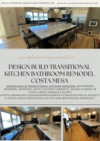 Design Build Transitional Kitchen Bathroom Remodel Costa Mesa