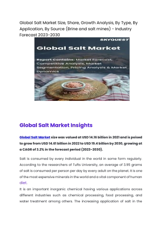 Global Salt Market Size