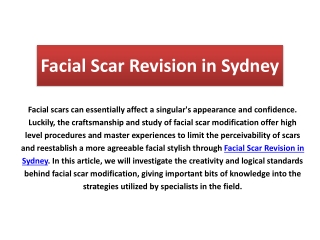 Facial Scar Revision in Australia