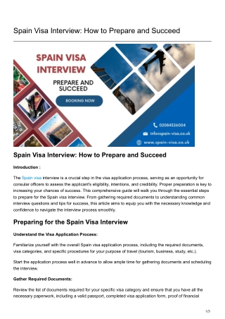 Spain Visa Interview How to Prepare and Succeed