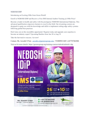 NEBOSH IDIP Course in Algeria