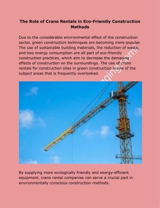 Crane rental for Construction Sites Near Me