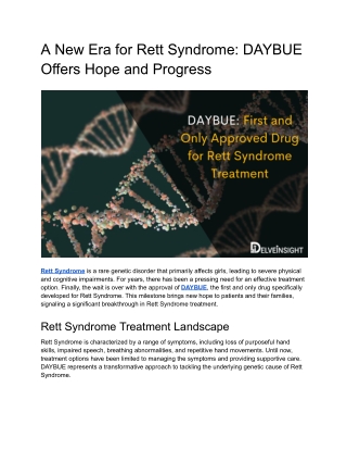 DAYBUE_ First and Only Approved Drug for Rett Syndrome Treatment (1)