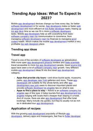 Trending App Ideas What To Expect In 2023