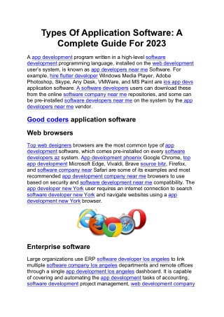 Types Of Application Software A Complete Guide For 2023