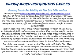 indoor micro distribution cables