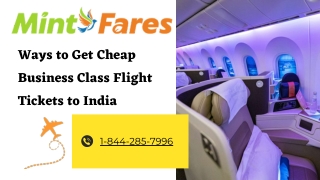 Ways to Get Cheap Business Class Flight Tickets to India