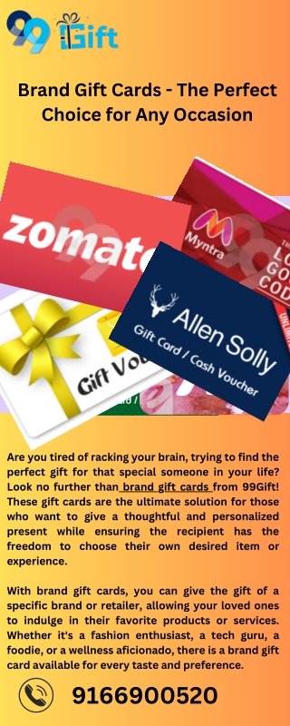 Brand Gift Cards - The Perfect Choice for Any Occasion