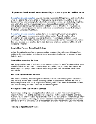 Explore our ServiceNow Process Consulting to optimize your ServiceNow setup