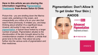 Pigmentation Treatment