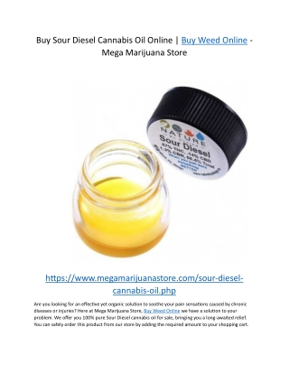 Buy Sour Diesel Cannabis Oil Online