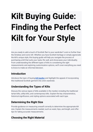 Kilt Buying Guide_ Finding the Perfect Kilt for Your Style