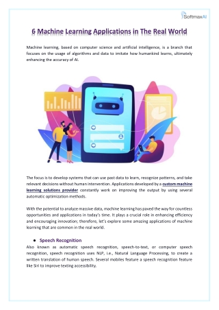 6 Machine Learning Applications in The Real World