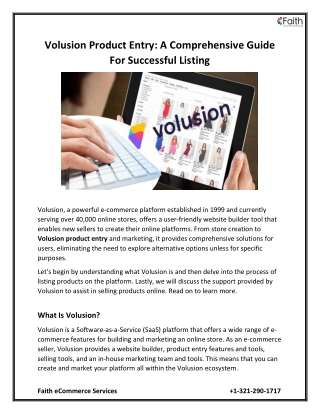 Volusion Product Entry A Comprehensive Guide For Successful Listing